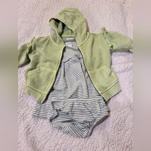 Gymboree Green Stripe Dress With Bloomers And Hoodie